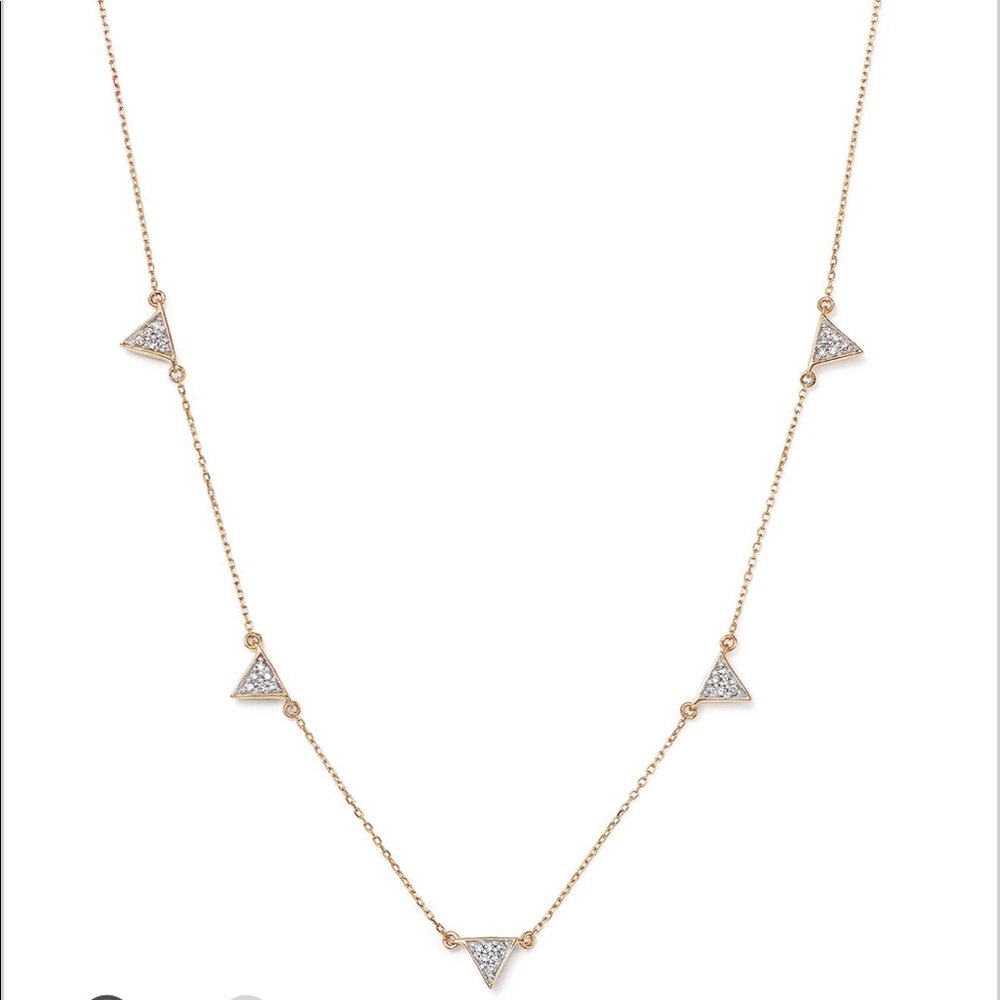 Adina Reyter triangle diamond pave necklace